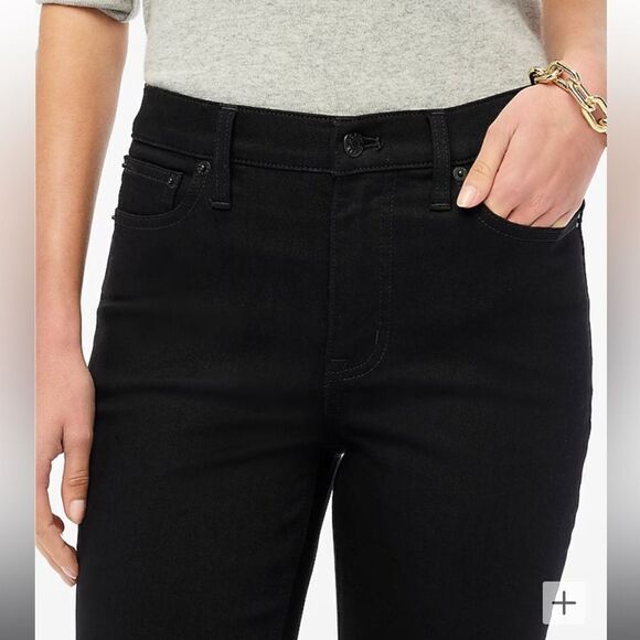 J. Crew Factory Flare crop black jean in all-day stretch - Picture 2 of 5